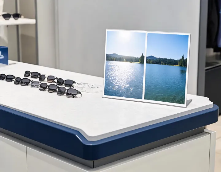 Outdoor retail staging for polarized sunglasses wholesale